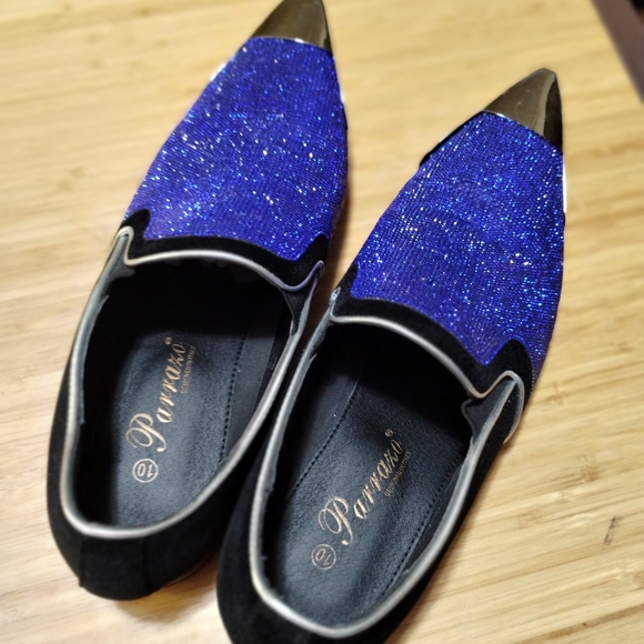 Men's size 10 crystal cobalt dress shoe with chrome metal tip - Picture 6 of 7